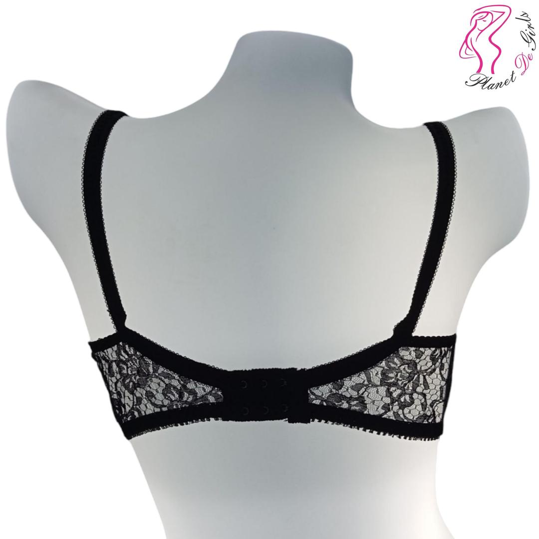 Black Lace Breathable Non Padded Bra for Girls