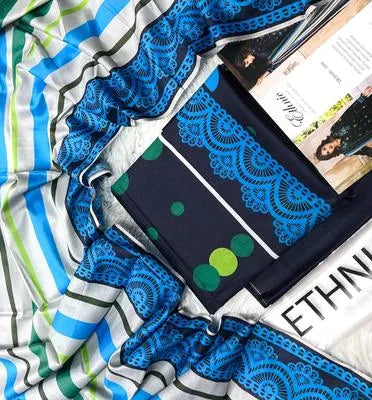 3 Pcs Women's Unstitched Digital Print