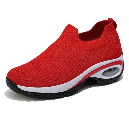 Women Red Slip-On Sneakers Air Cushion