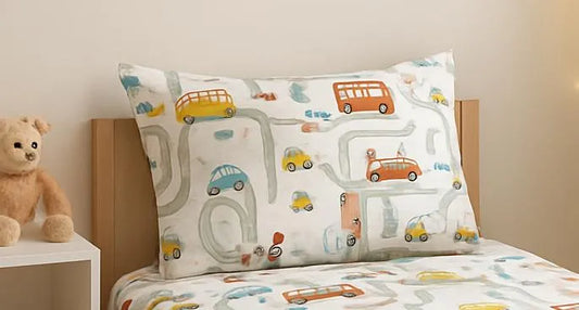 Printed Cotton Single Bedsheet Set 2 Pcs White