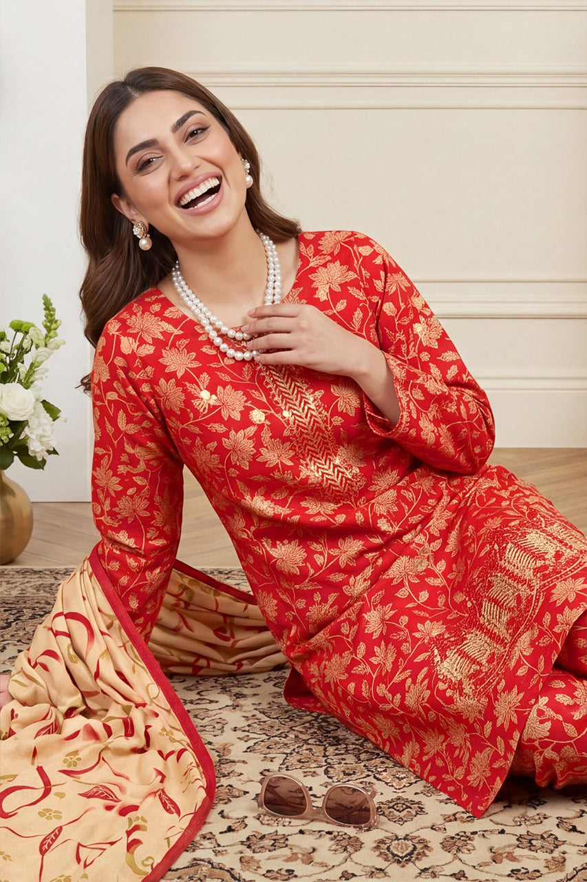 Aneela’s Premium Embroidered Lawn 3PC Unstitched (H)