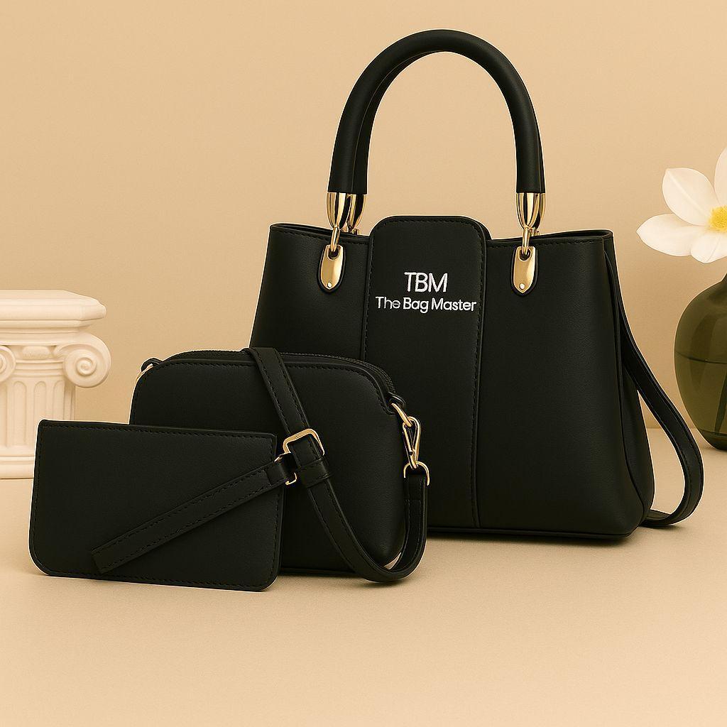 3 Pcs Girl's Rexine Hand Bag Set