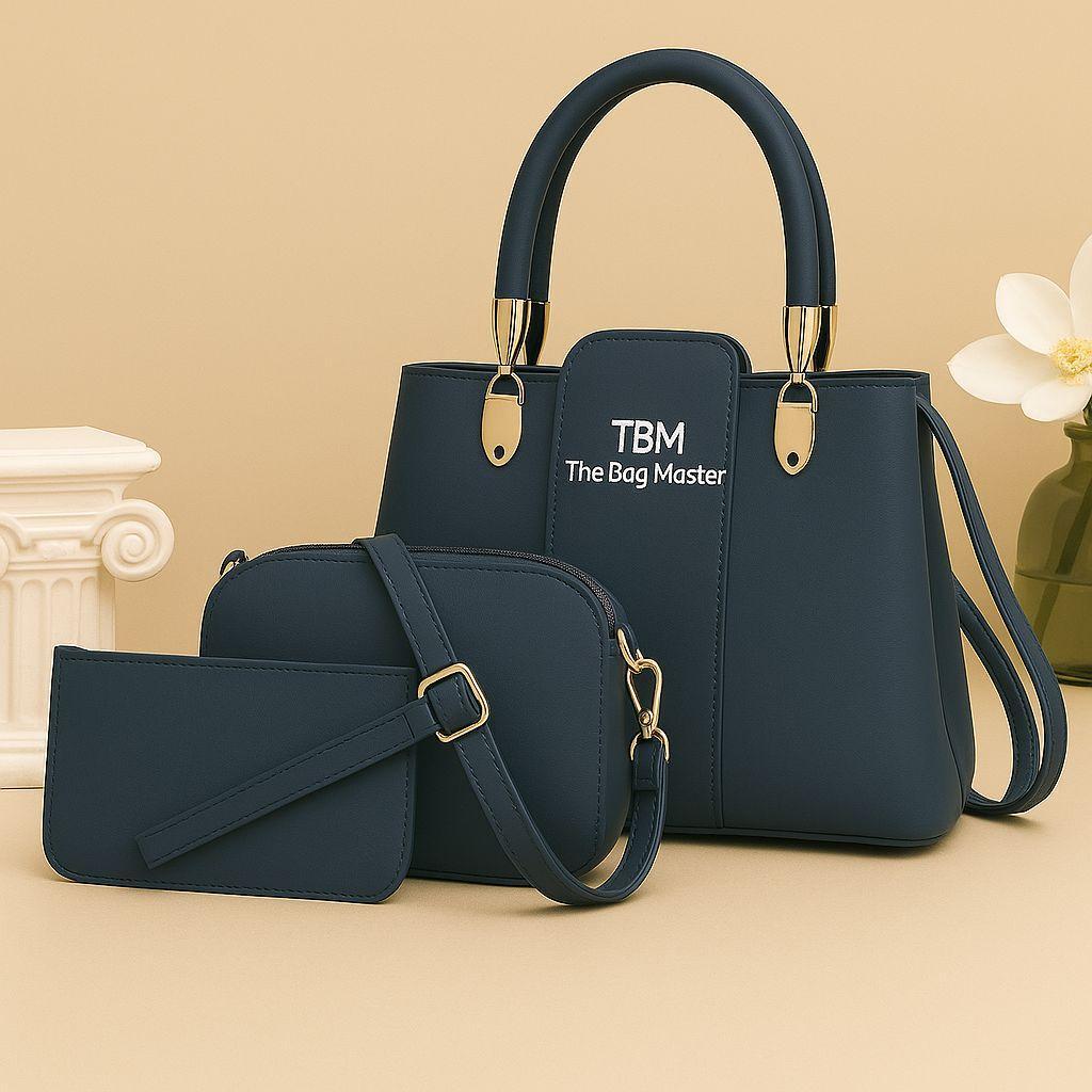 3 Pcs Girl's Rexine Hand Bag Set