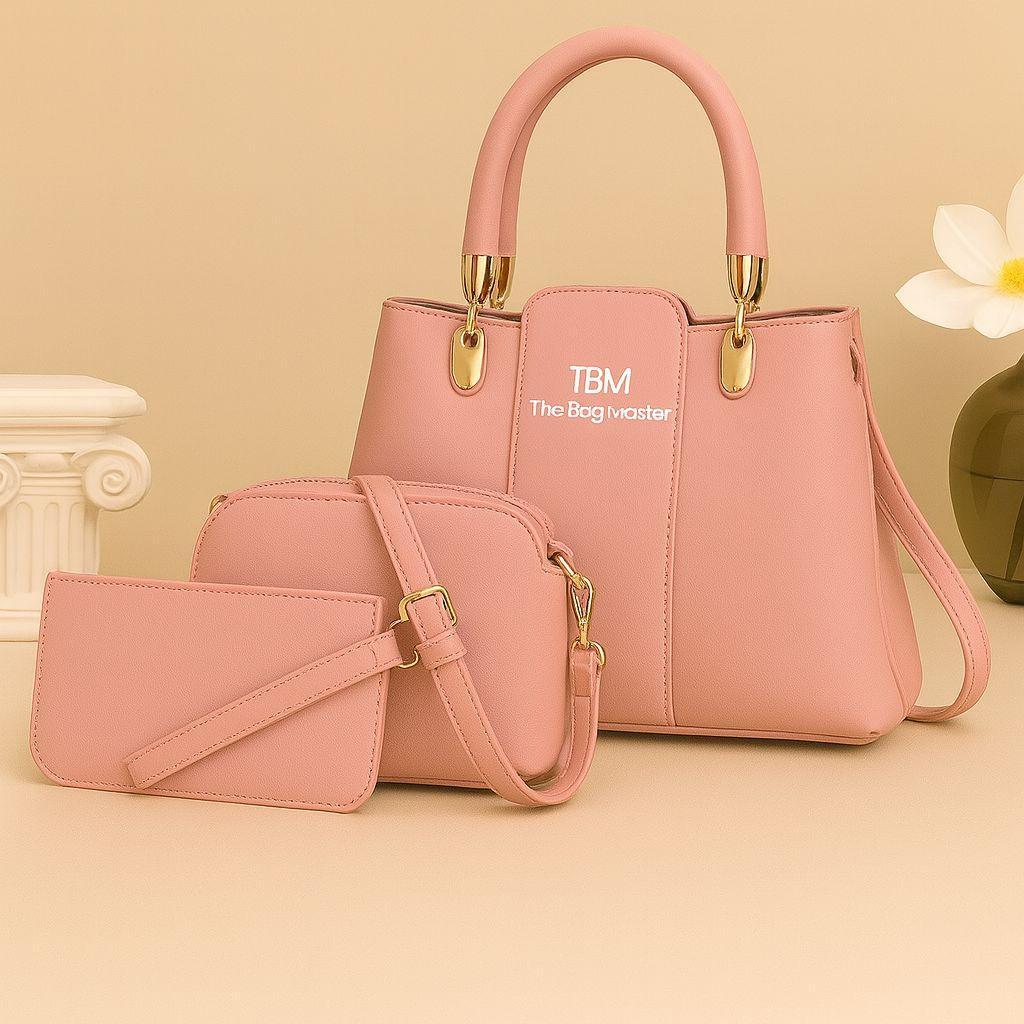 3 Pcs Girl's Rexine Hand Bag Set