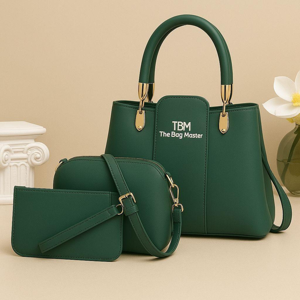 3 Pcs Girl's Rexine Hand Bag Set