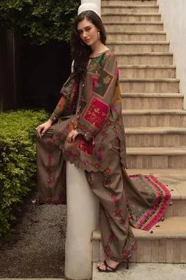 3 Pcs Women's Unstitched Printed Suit