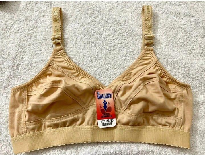 Beige Cotton Non-Padded Bra Size