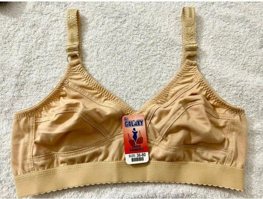 Beige Cotton Non-Padded Bra Size