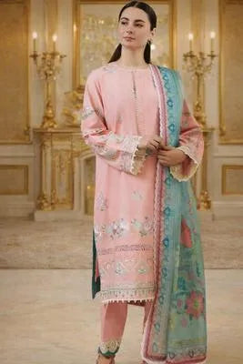 3 Pcs Women's Unstitched Embroidered Suit