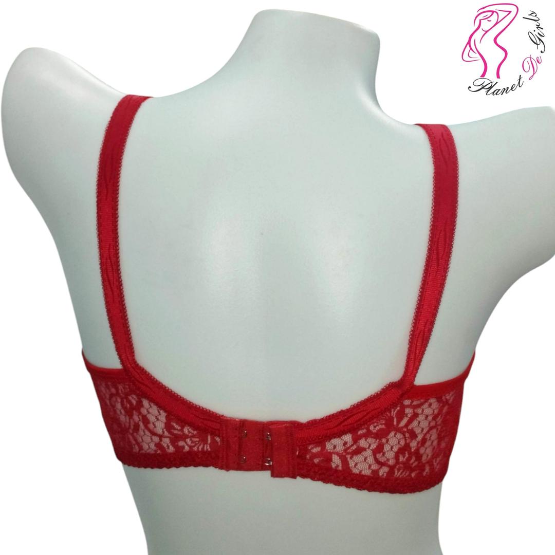 Red Lace Non-Padded Bra Adjustable Soft Breathable (Net)