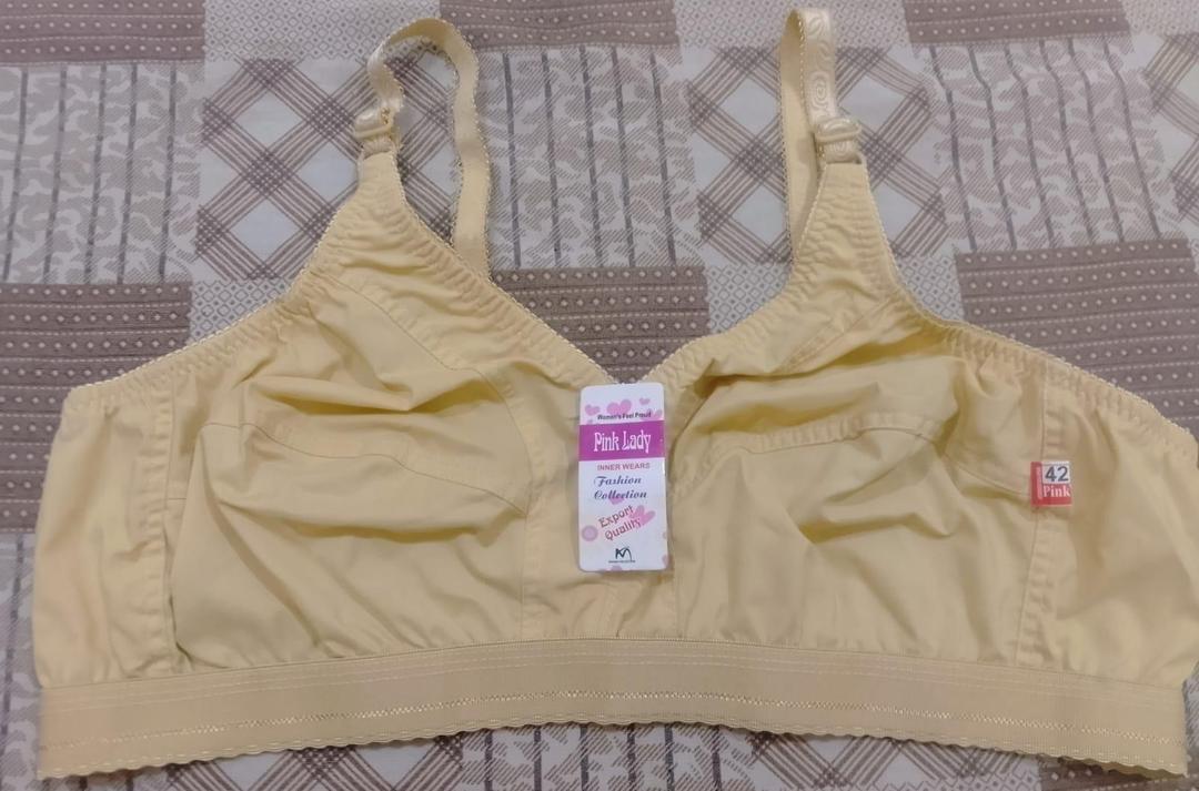 Beige Cotton Non-Padded Bra Size