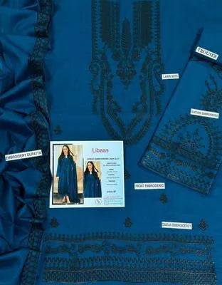 3 Pcs Women's Unstitched Embroidered Suit