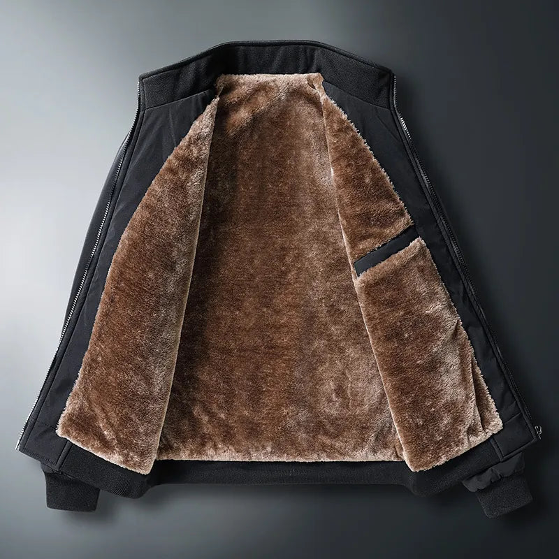 Men's Cotton-Padded Jacket with Velvet and Thickened