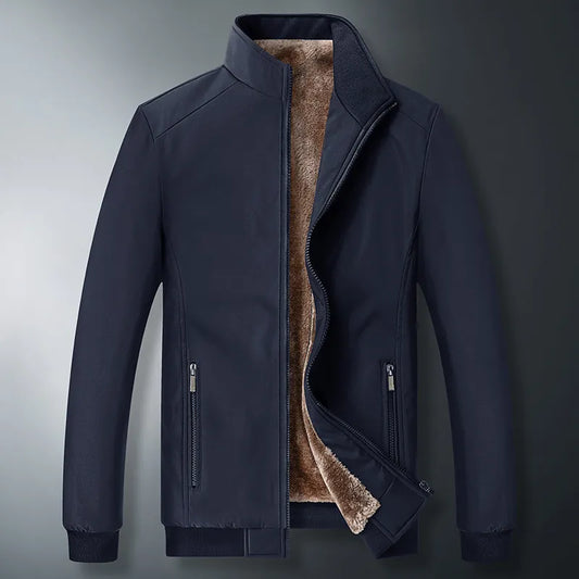 Men's Cotton-Padded Jacket with Velvet and Thickened