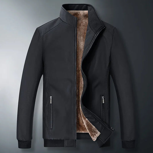 Men's Cotton-Padded Jacket with Velvet and Thickened