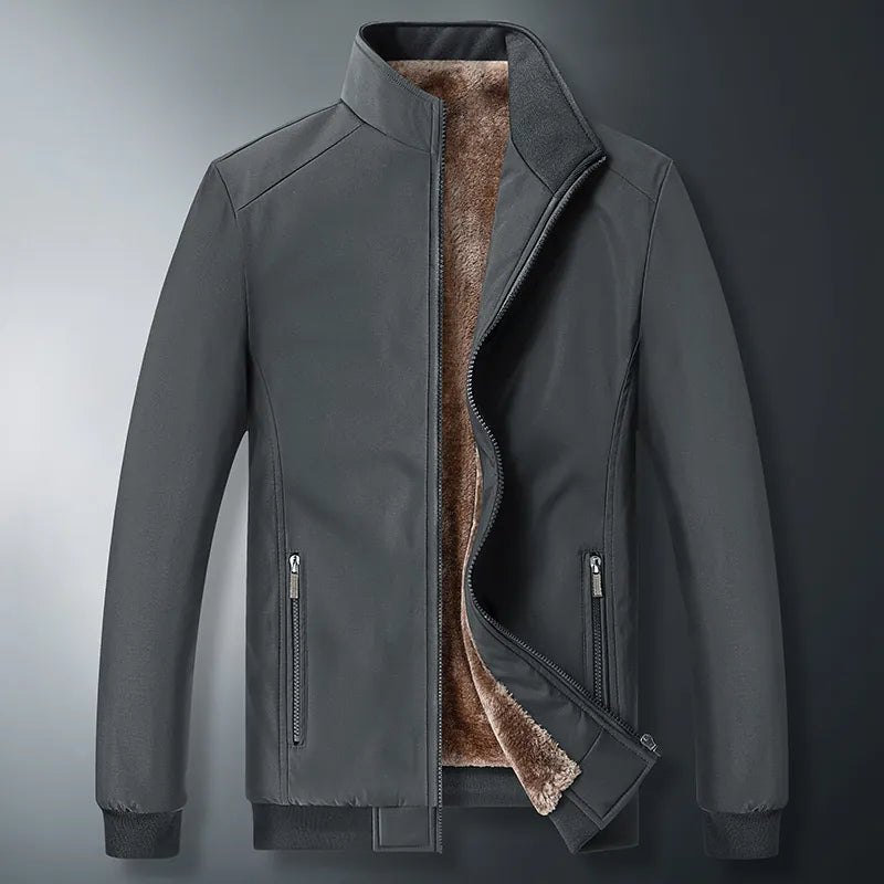 Men's Cotton-Padded Jacket with Velvet and Thickened