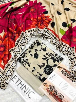 3 Pcs Women's Unstitched Digital Print
