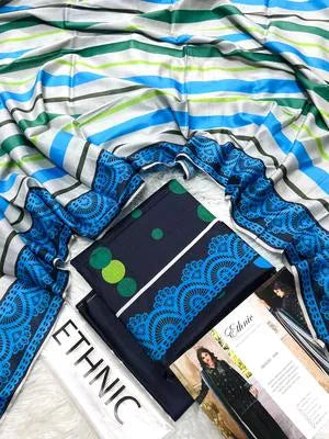 3 Pcs Women's Unstitched Digital Print