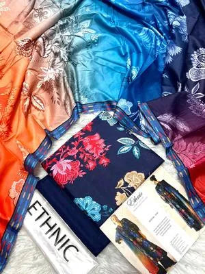 3 Pcs Women's Unstitched Digital Print Suit