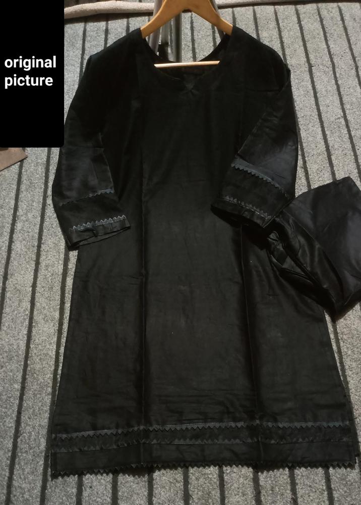 Women's Cotton Lawn Shirt & Trouser Set Black