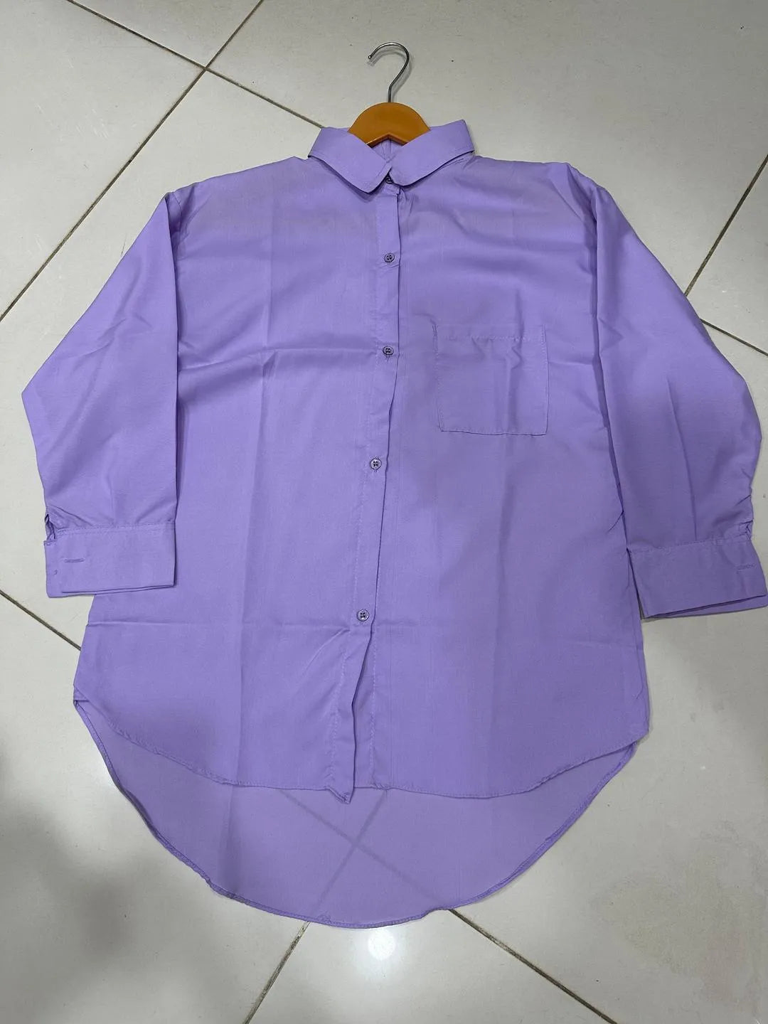Purple Silk Button Down Shirt Women Medium