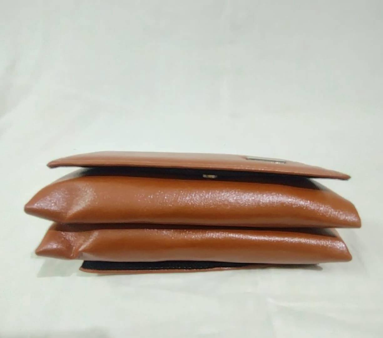 PU Leather Clutch Brown Zipper Daily Use