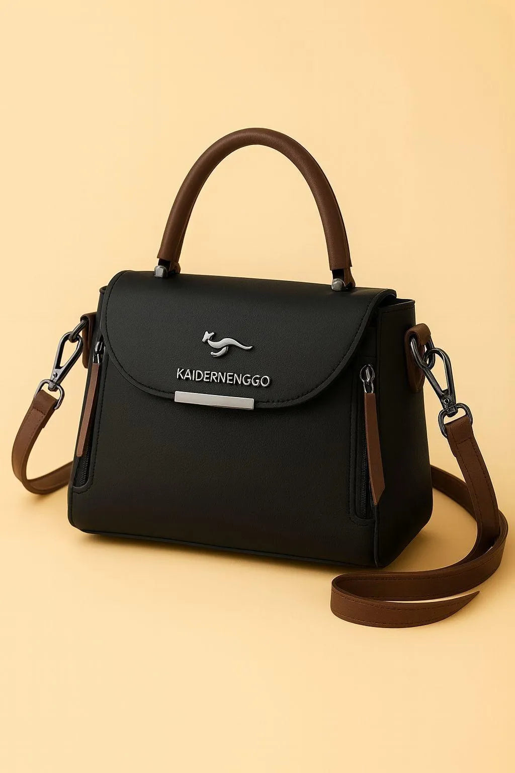 Leather Plain Shoulder Bag