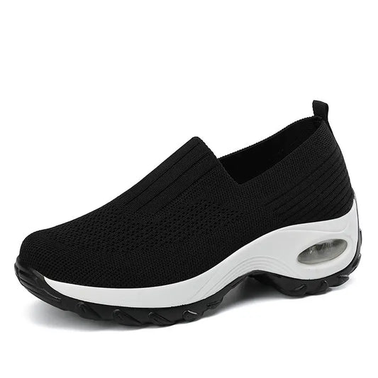 Women's Pink Mesh Slip-On Walking Shoes