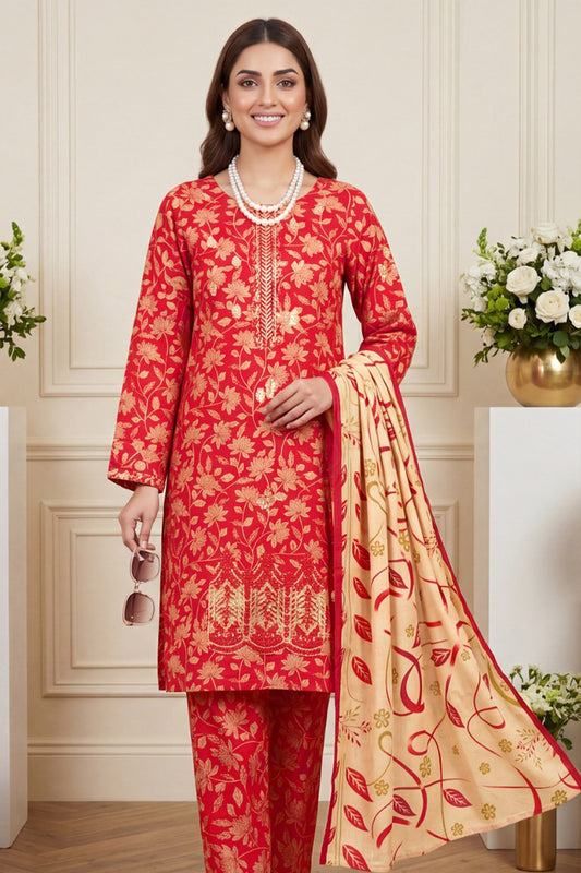 Aneela’s Premium Embroidered Lawn 3PC Unstitched (H)