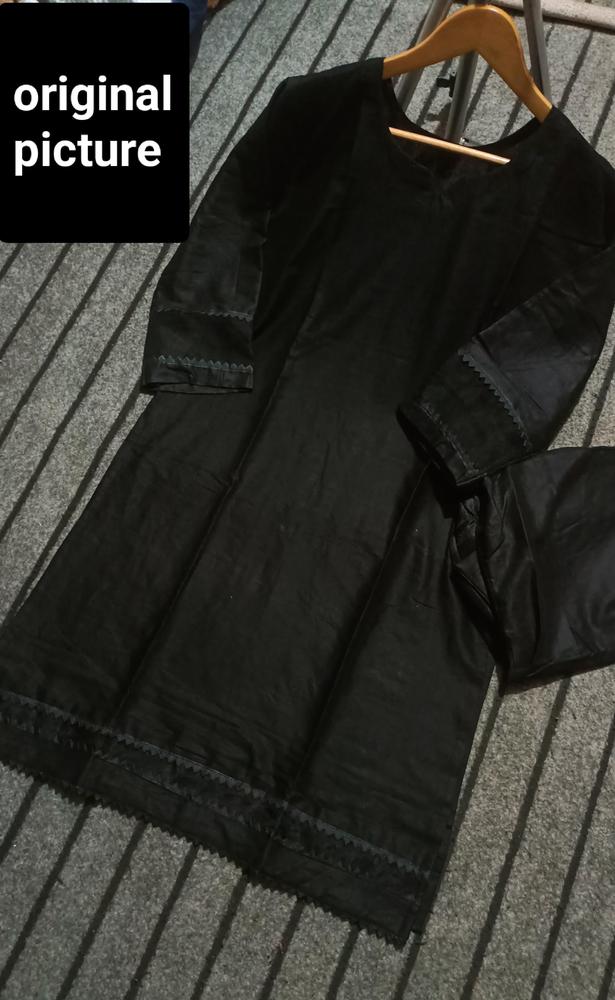 Women's Cotton Lawn Shirt & Trouser Set Black