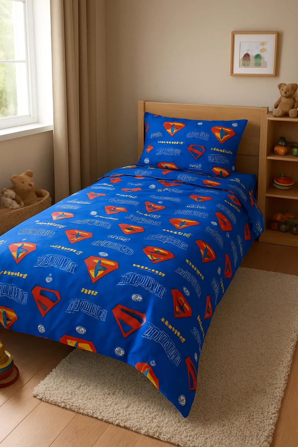 Single Bed Cotton Printed Multicolor Bedsheet Set with Pillow Cover