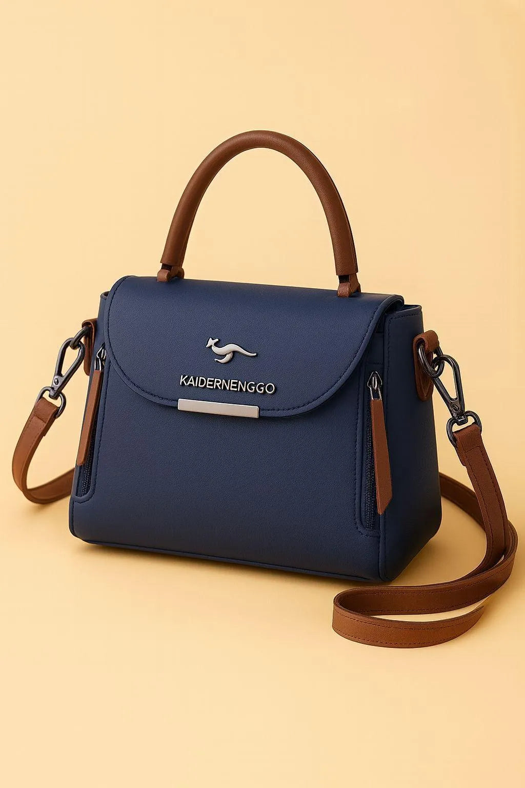 Leather Plain Shoulder Bag