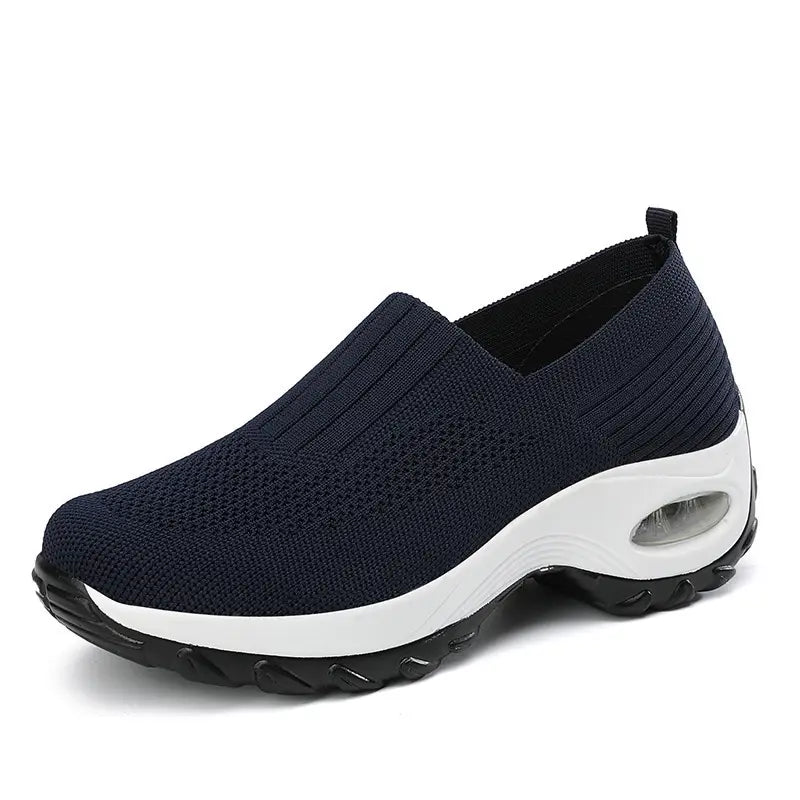Women's Pink Mesh Slip-On Walking Shoes
