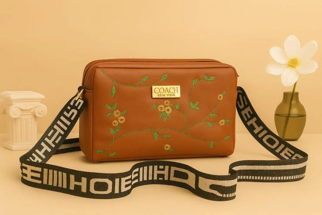 Leather Handbag with Long Strap, 9 Colors, Zip Closure