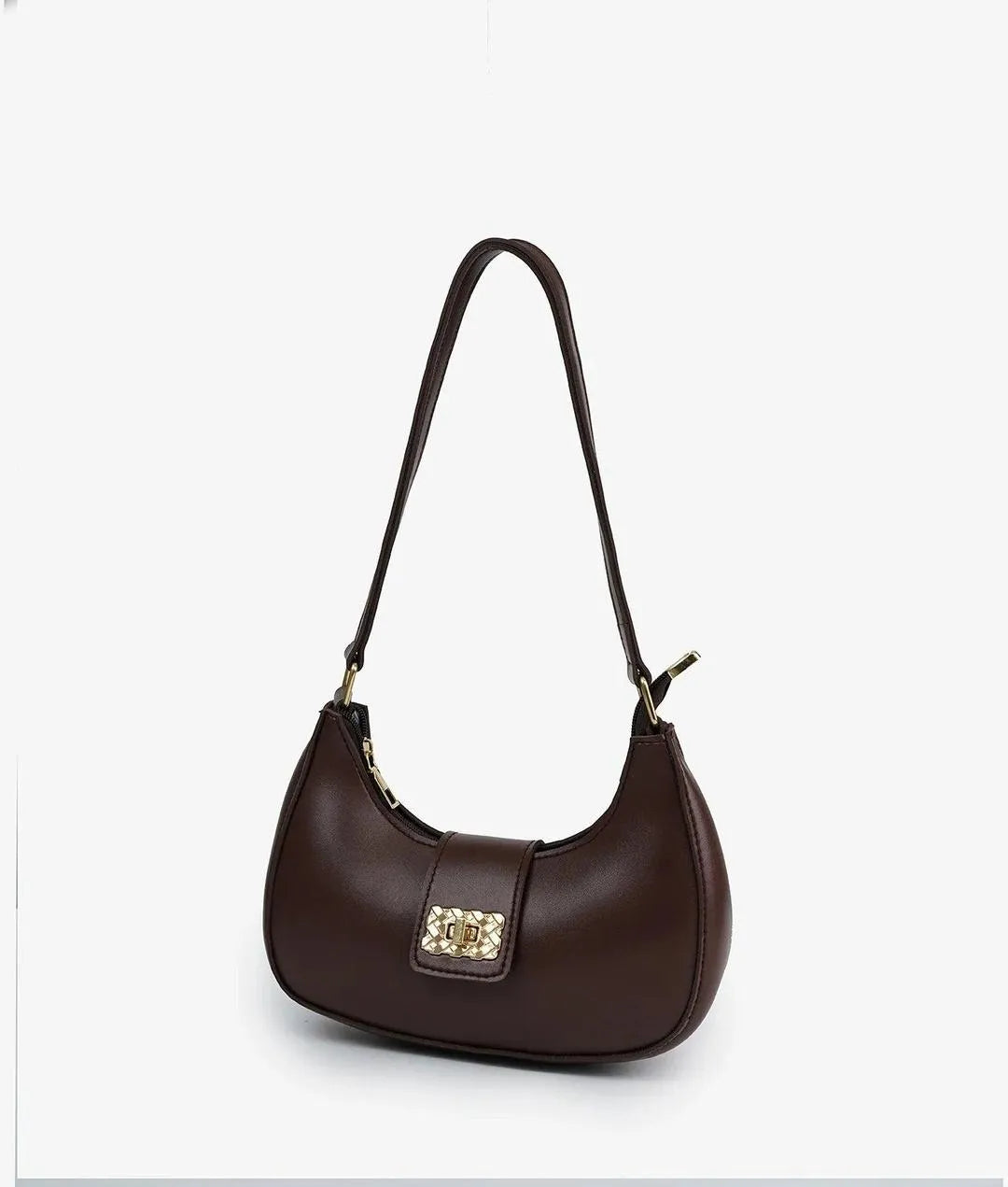 Brown PU Leather Girl's Shoulder Bag