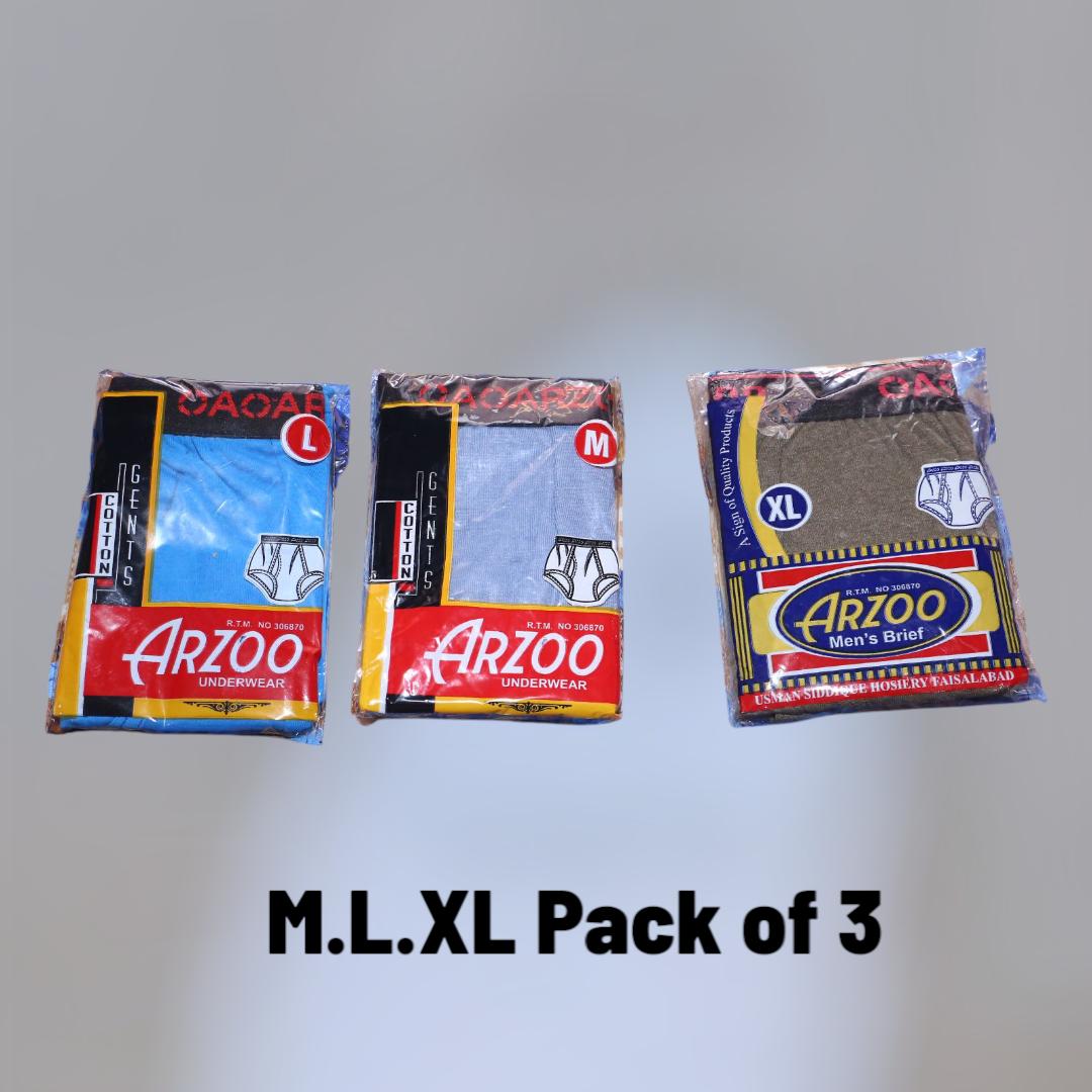 Men Cotton Blend Briefs Multicolor M L XL Pack of 3