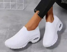 Women's Pink Mesh Slip-On Walking Shoes