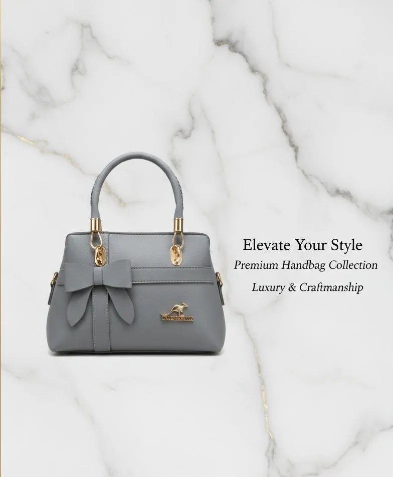 Blue Leather Girl's Handbag Top Handle Casual Bridal