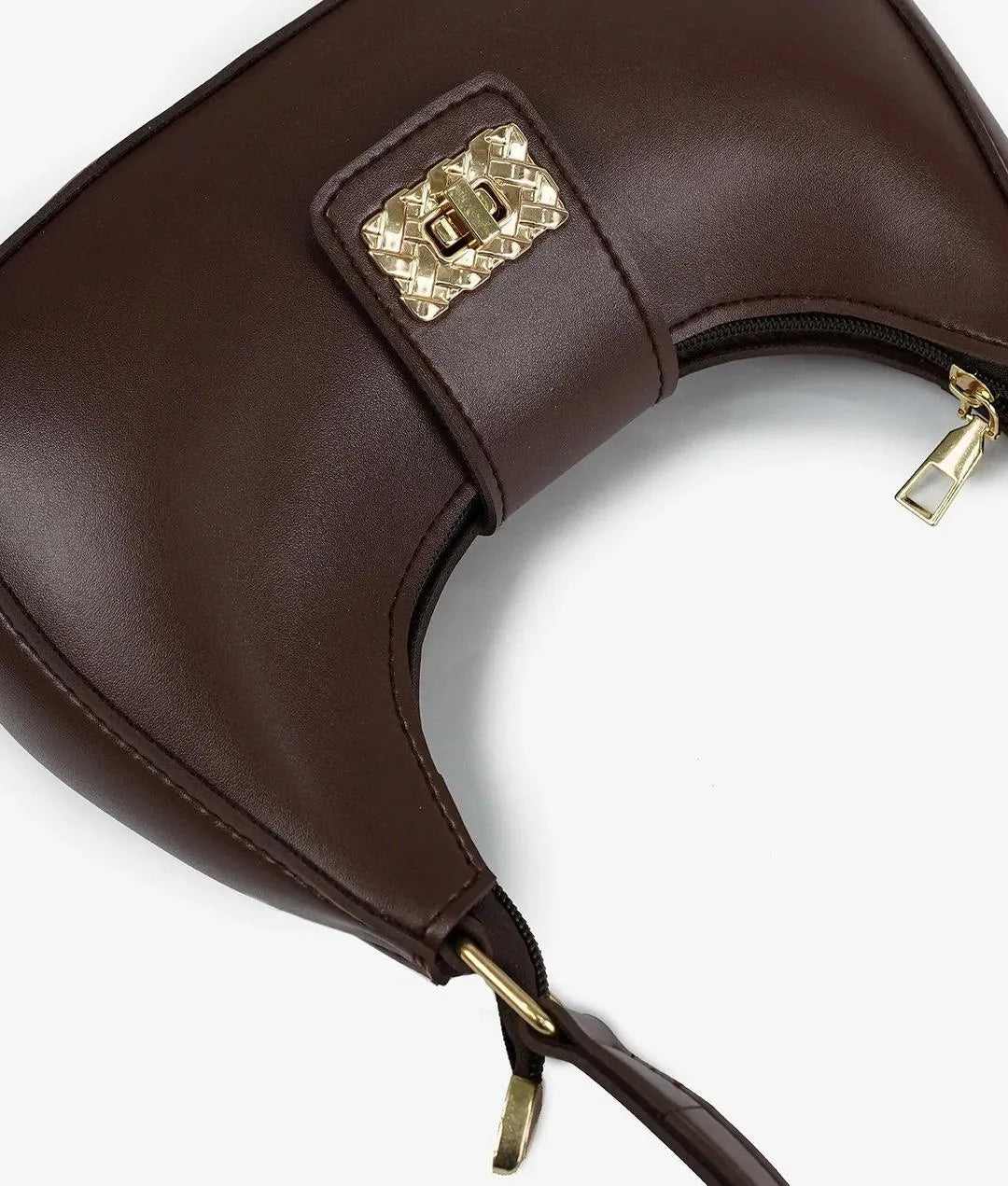 Brown PU Leather Girl's Shoulder Bag