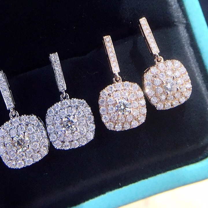 Korean Zircon Earrings – Timeless Design Available In Golden And Silver Color (H)