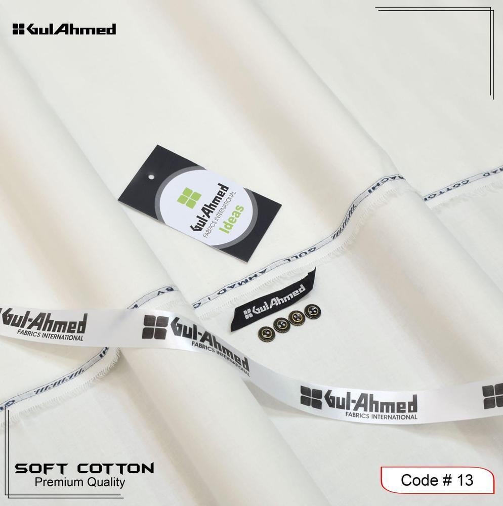 Men's Off White Soft Cotton Plain Suit All Season