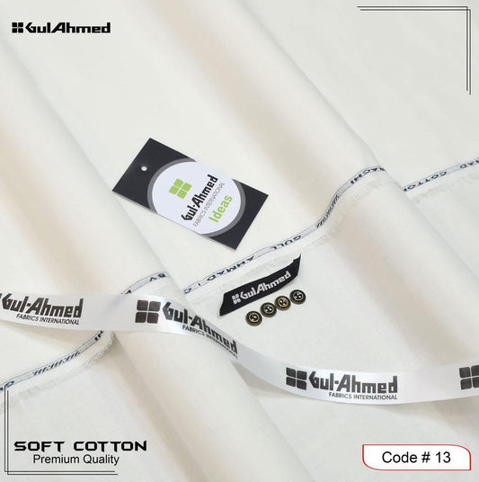 Men's Off White Soft Cotton Plain Suit All Season