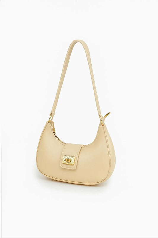 Ivory PU Leather Girl's Shoulder Bag Elegant Festive