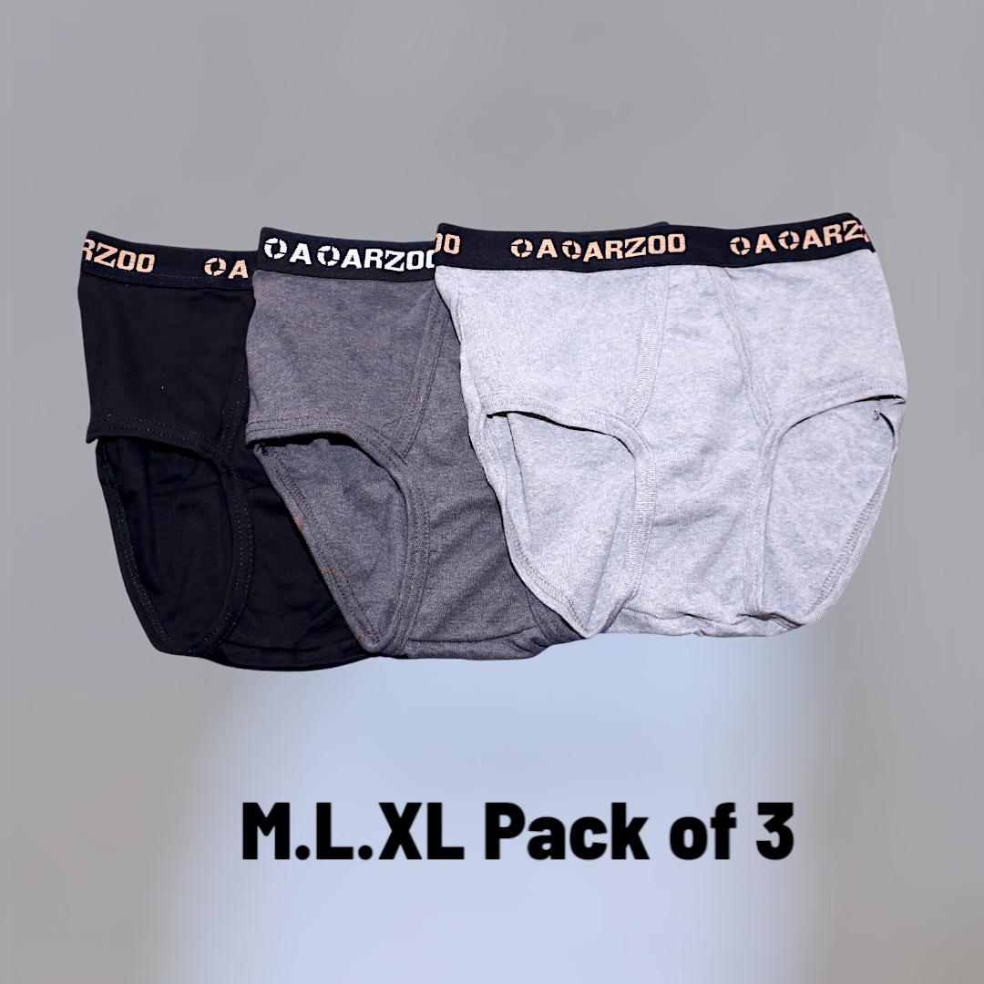 Men Cotton Blend Briefs Multicolor M L XL Pack of 3